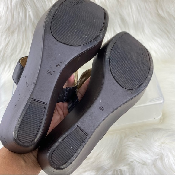 GUESS LOGO WEDGE SANDALS THONG SLIP ON SHOES SIZE 8 - Picture 6 of 11